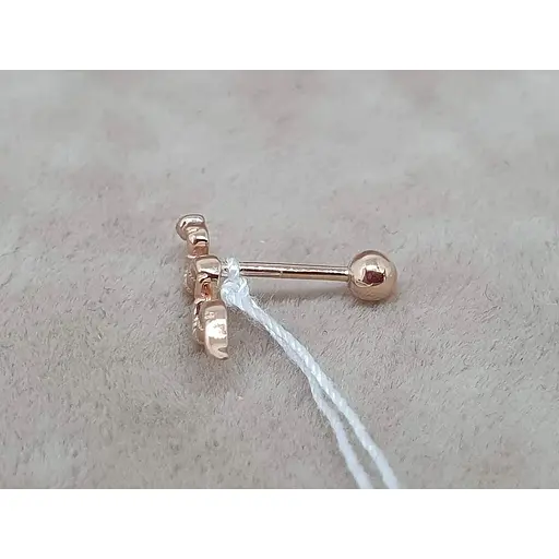 Золота сережка для пірсингу хеліксу Ірій з фіанітами. З40075ШТ - фото 4