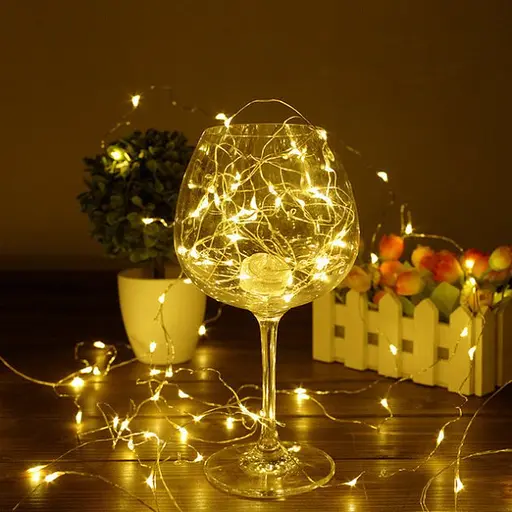 Новогодняя гирлянда роса Brille на батарейках 100 LED 10 м теплый белый 1978-07 - фото 4