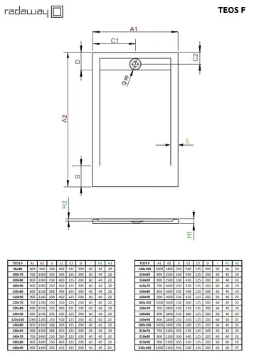Душовий піддон Radaway Teos F 150x90 HTF15090-04 - фото 2