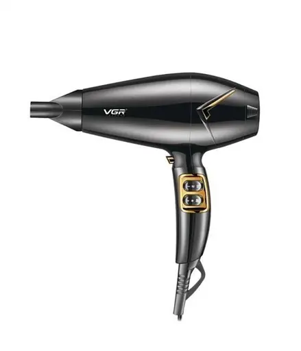 Фен VGR V-423 с ионизацией для сушки и укладки волос с концентратором 2200 Вт Черный - фото 1