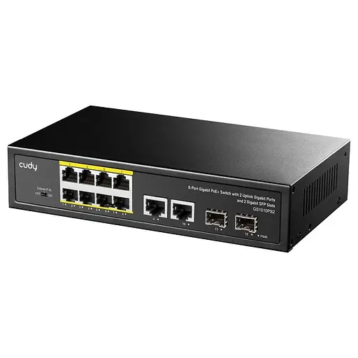 PoE-коммутатор 12-портовый неуправляемый Cudy GS1010PS2 гигабитный с 8 портами PoE+, 120W (73-00541) - фото 2