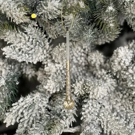 Елочная игрушка MIS LT Сосулька Капелька 9,5 см золотой - фото 2