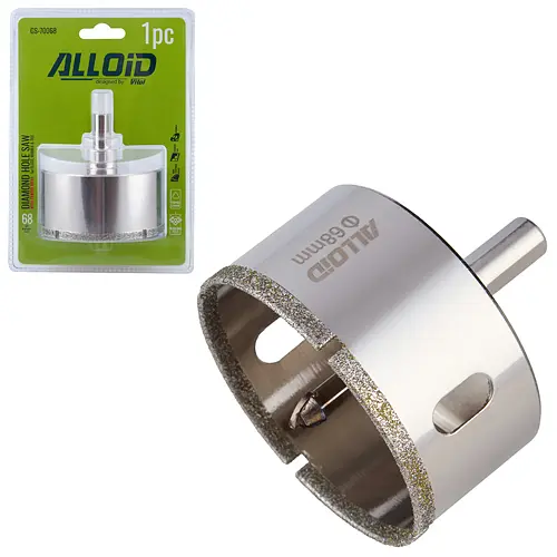 Свердло корончате Alloid Building Tools алмазне по склу та кераміці 68 мм з центрувальним свердлом (GS-70068) - фото 2