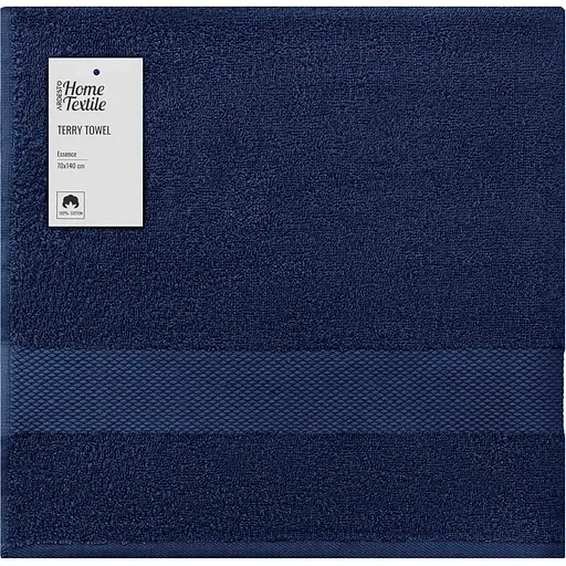 Рушник махровий Ardesto Essence 70х140 см 100% бавовна темно-синій (ART2270NA)  - фото 1