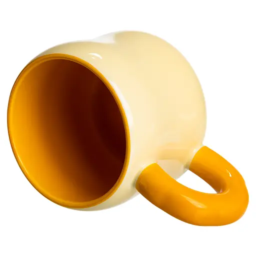 Чашка фарфоровая Yiwu с магнитом 400 мл бежевый с оранжевым Yiwu FM-52A - фото 5