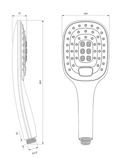 Ручной душ Omnires Davis chrome DAVISX-RCR, Хром - фото 2