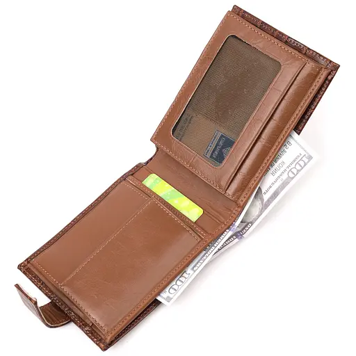 Чоловічий шкіряний гаманець KARYA 13х9.2х2 см acs0023990 - фото 6