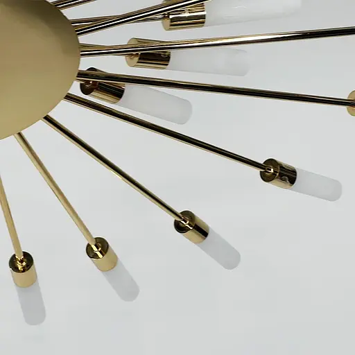 Потолочная золотая люстра в форме солнечной вспышки на 32 плафона G4 Ø 110х90 см | Line F | Ст. 1279/32 GD - фото 2