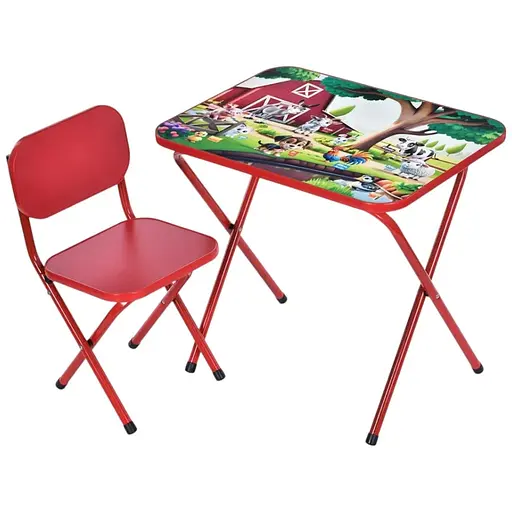 Детский столик Bambi M 5966-3 складной со стульчиком домашние животные