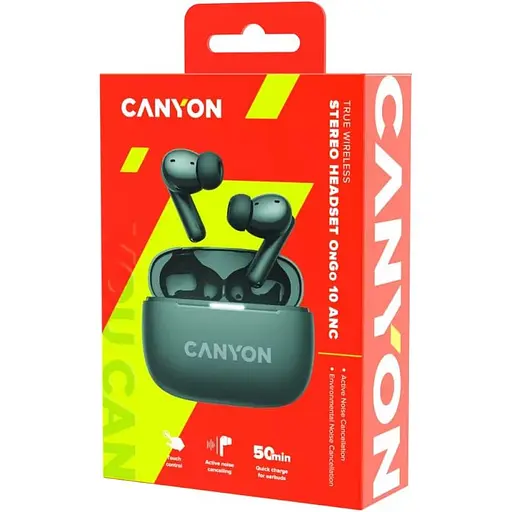 Навушники Canyon TWS headset OnGo TWS-10 ANC+ENC Grey (CNS-TWS10BK) - фото 7