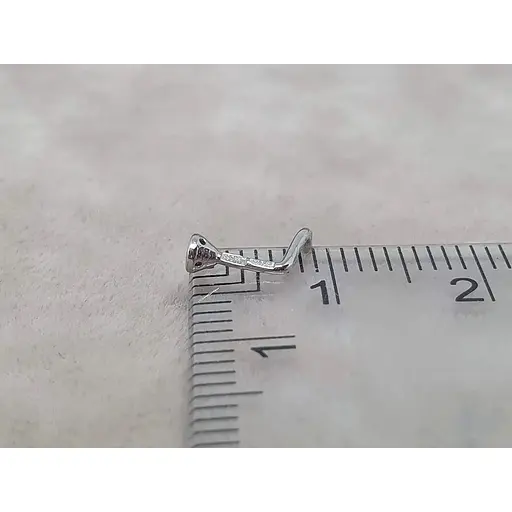 Золотая серьга-пирсинг Астор в нос с фианитом. 2182526Б - фото 5