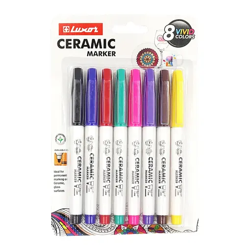 Набір маркерів для кераміки Ceramic Luxor 34500/8bc 8 кольорів - фото 1