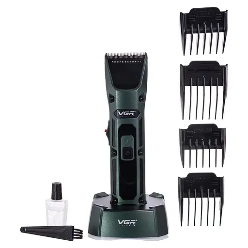 Подарунковий бокс: універсальний триммер з насадками + перкусійний масажер з акумулятором + професійна машинка для стрижки VGR V-6 CP2026-16 - фото 2