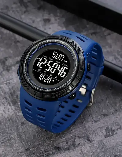 Спортивний наручний годинник Skmei 2070 (Сині з чорним циферблатом) - фото 5