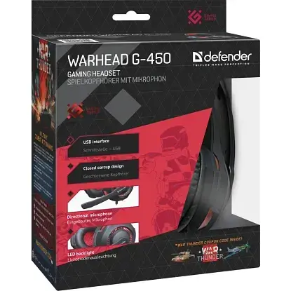 Гарнитура Defender Warhead G-450 Red-Black (64146) (6358195) - фото 4