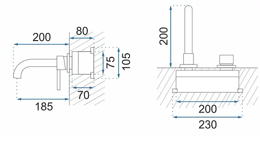 Смеситель для умывальника Rea Lungo Long + Box скрытого монтажа gold REA-B0370 Золотой - фото 12