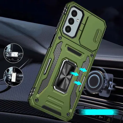 Ударостійкий чохол Epik Camshield Army Ring для Samsung Galaxy A26 5G Оливковий / Army Green - фото 3