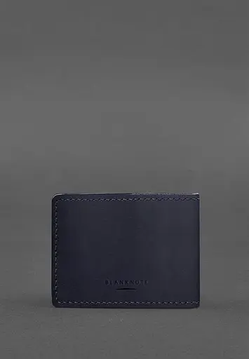 Универсальная кожаная обложка для удостоверения темно-синяя Crazy Horse - фото 4