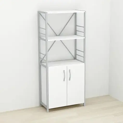 Етажерка 3/60 Ferrum-decor Серії Конект із тумбою 144x60x28 Сірий ДСП Білий (FRD-104456)