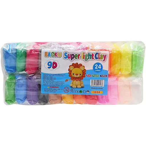 Набір для ліплення з повітряним пластиліном BK-1324, 24 кольори