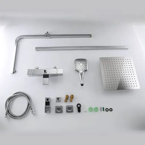 Душова система з термостатом Gappo G2418-40, вилив перемикач на лійку, хром - фото 2