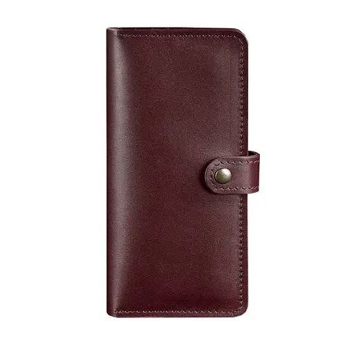 Кожаное женское портмоне 7.0 бордовое. - фото 8