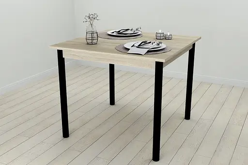 Кухонний стіл Ferrum-decor Агата 75x80x80 Чорний ДСП Сонома 16мм (FRD-106255)