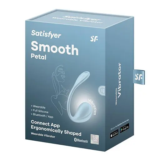 Виброяйцо Satisfyer Smooth Petal голубой - фото 7