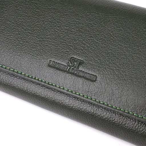 Кошелек в два сложения из натуральной кожи ST Leather 19х9х3 см acs0029693 - фото 5