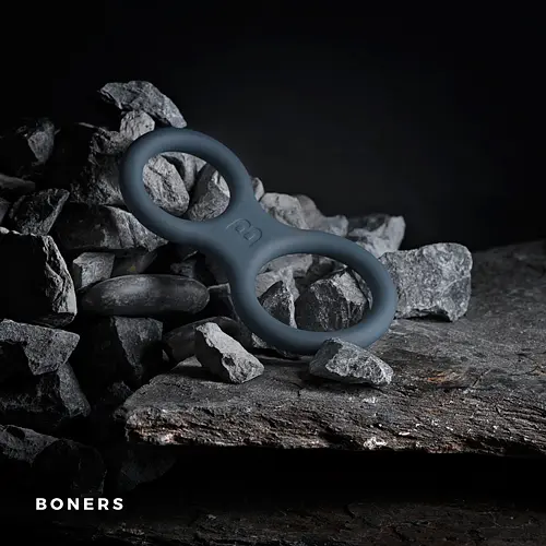 Эрекционное кольцо Boners Classic Cock & Ball Ring 10.5 см серый - фото 4