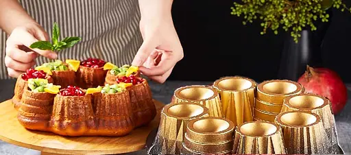 Форма для випікання кексу O.M.S. Collection 3280 26 см для випічки з гранітним покриттям Золотий (Туреччина) - фото 4