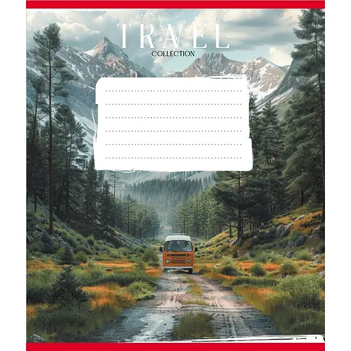 Зошит учнівський "Подорож на авто" 036-570083K-4 в клітинку, 36 аркушів