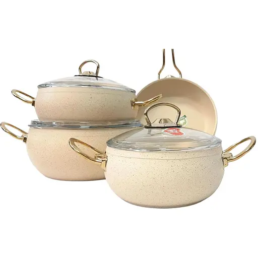 Набор посуды Casa Royal Gold Beaty G-UKR2020 с покрытием Bio Granit Cлоновая кость - фото 1