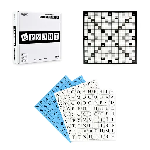 Настільна гра "Ерудит чорно-білий" Strateg 30640 ігрове поле, набір букв - фото 3