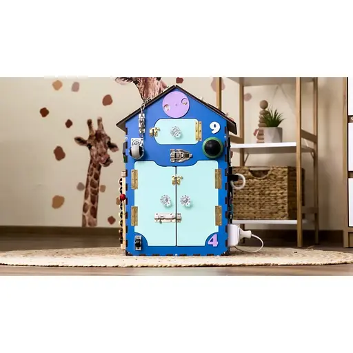 Развивающая игрушка Бизикуб "Дом" Temple Group TG200222 голубой, 55х30х30 см - фото 2