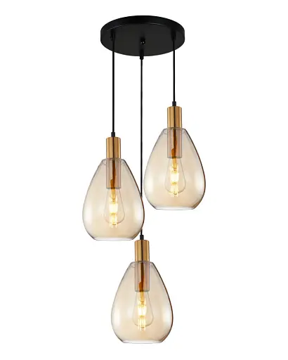 Підвісний світильник, люстра Italux PND-27812-3A-BRO-AMB Zulo E27 1x40W IP20 - фото 1