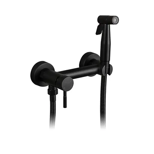 Змішувач для гігієнічного душу зовнішнього монтажу 150 мм Frap F7503-6, чорний, Чорний матовий - фото 1