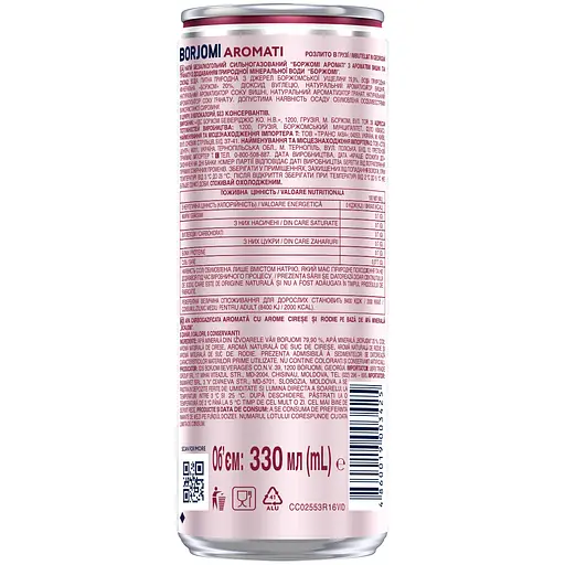Напиток безалкогольный Borjomi Aromati газированный с ароматом Вишни и Граната 0.33 л х 12 шт. (ж/б) - фото 3