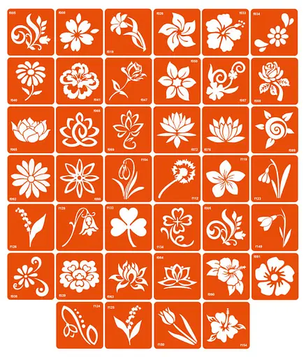 Набір трафаретів для біо-тату «F - квіти» f-simple_40_1