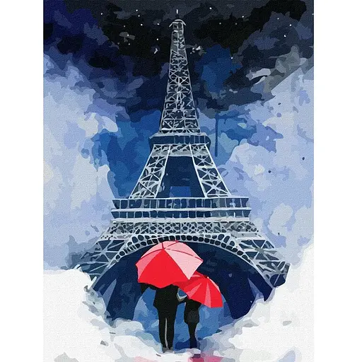 Полотно на картоне с контуром Rosa Start Города Париж 4 30х40 хлопок акрил