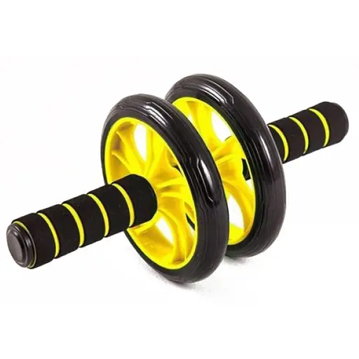 Ролик для пресса двойной EasyFit с ковриком, желтый (EF-1352-Y) - фото 1