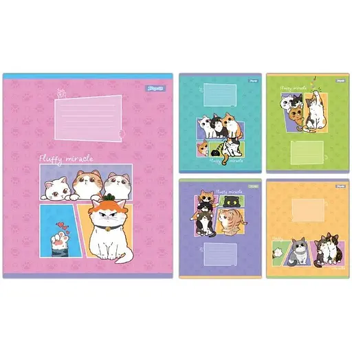 Зошит учнівський "Fluffy miracle" 1B 768158 12 аркушів 1 шт. в асортименті - фото 1