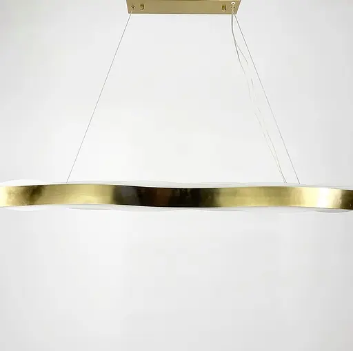 Дизайнерська видовжена люстра у латунному каркасі 100 см | Арт. J220-1000 L GD | Line F - фото 2