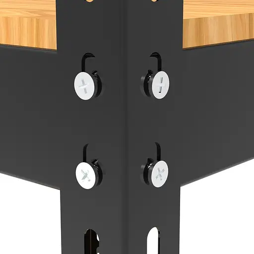 Металевий стелаж Emby Light Series (розмір 1500х600x600мм) 4 полиці ДСП до 100кг Чорний - фото 4