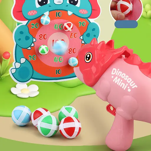 Интерактивная игра Dinosaur Athletics Gun на липучках + мишень Red - фото 3