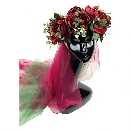 Венок на голову Пиония с фатой - фото 1