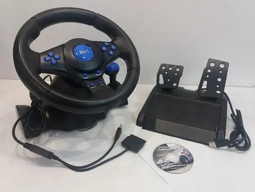 Гоночне кермо Vibration Steering Wheel PS2 PS3 pc USB мультимедійне 3 в 1 - фото 3