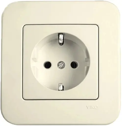 Розетка із заземленням VIKO Rollina кремовий (90421008)