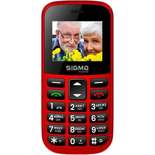 Кнопочный телефон Sigma mobile Comfort 50 Easy (CF115) Type-C красный - фото 1