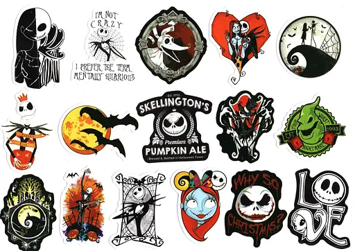 Стікерпак Набір наліпок Кошмар перед Різдвом The Nightmare Before Christmas 100 штук - фото 3